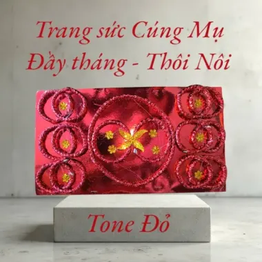 Bộ Trang Sức Cúng 12 Bà Mụ Màu Đỏ