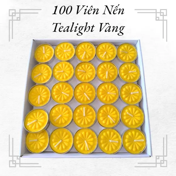 100 viên Nến tealight Vàng 